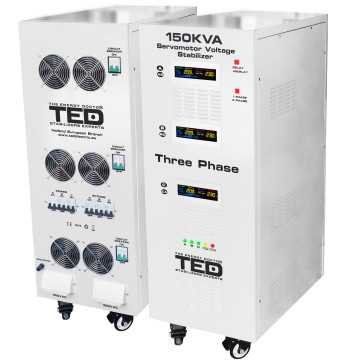 Stabilizator trifazat 242V-520V 106KW cu ServoMotor si sinusoidala pura + ecran LCD cu valorile tensiunii, TED Electric TED00359 Stabilizatoare de tensiune... - Stabilizator trifazat..., sercomelectric.ro