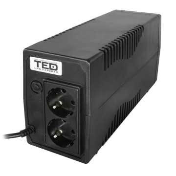 UPS 700VA 400W cu Stabilizator fara Management, 2x Schuko, Ecran LED si Acumulator 12V 7Ah, TED Electric TED003966 Sursa Neintreruptibila - UPS 700VA 400W cu..., sercomelectric.ro