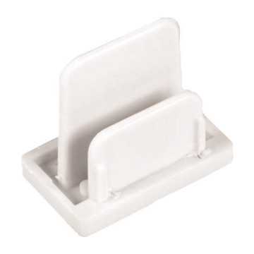 Piesa de capat pt sina magnetica aparenta monofazata 145-59000 si 145-59001, 2 linii, alba, Eurolamp