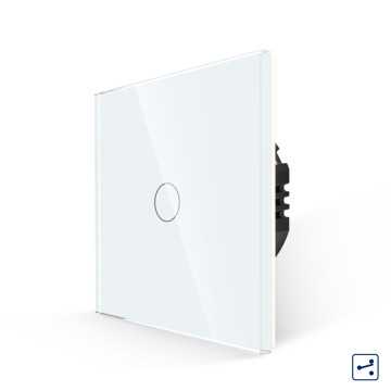 Intrerupator Simplu Cap Scara/Cruce cu Touch din Sticla LUXION, Serie A