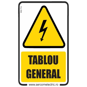     
 - Indicator autocolant TABLOU GENERAL 12x20cm, sercomelectric.ro