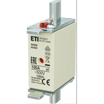     Sigurante fuzibile si...
 - Siguranta fuzibila MPR fara izolatie ETI, Gr. NH00 C 500V gL-gG 100A, sercomelectric.ro