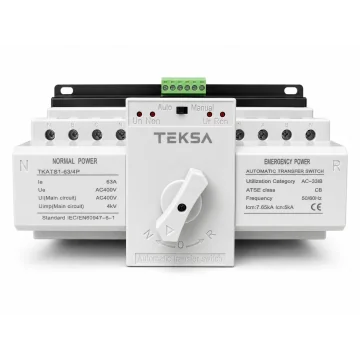     Contactoare si relee
 - Comutator de transfer automat ATS trifazat, 63A, 400V, TEKSA, sercomelectric.ro