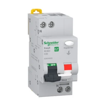     Sigurante diferentiale RCBO
 - Siguranță automată diferențială (RCBO), Tip AC, 1P+N, C20A, 30 mA, 6 kA Schneider Electric Easy9, sercomelectric.ro