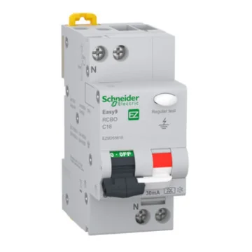     Sigurante diferentiale RCBO
 - Easy9 Siguranta automata cu prot. diferentiala RCBO XP 1P+N, 6000A, curba C, 16A, 30mA, tip A Schneider Electric, sercomelectric.ro