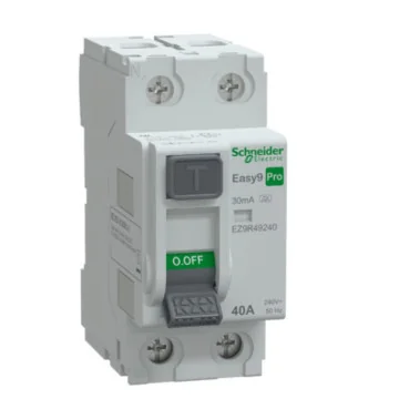     Intrerupatoare diferentiale...
 - Easy9 Siguranta diferentiala RCCB PRO tip A, 2P 40A 30mA 10000A Schneider Electric, sercomelectric.ro