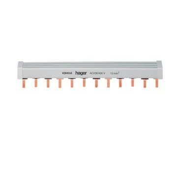     Bus-bar
 - Bareta de conexiune tip furca, 2P, 63A, 10 mmp, 57 module, Hager, sercomelectric.ro