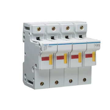    Sigurante fuzibile si...
 - Port fuzibil (separator sigurante cilindrice), 3P+N, 50A, 14x51 mm, 6 module, Hager, sercomelectric.ro