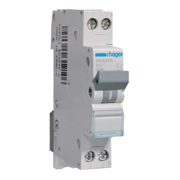     Sigurante automate curba B
 - Siguranta automata, 1P+N, 6A, curba B, 4.5kA, Hager, sercomelectric.ro