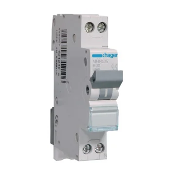     
 - Siguranta automata Hager MHN532, 1P+N, 32A, curba B, 4.5kA, sercomelectric.ro