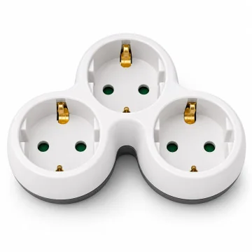    
 - Adaptor priza  3xschuko tip stea, TEKSA, sercomelectric.ro