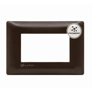     Prize si intrerupatoare
 - Rama ornament plastic 3 module, dark brown, Millele, sercomelectric.ro