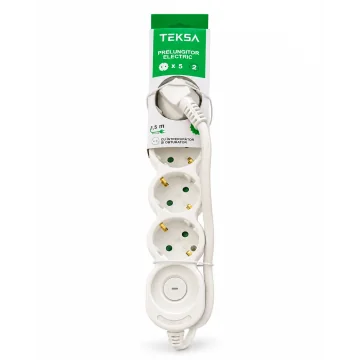     Prelungitoare si...
 - Prelungitor  5P - 1.5 metri, cablu 3x1.5mmp, cu intrerupator si protectie copil, TEKSA, sercomelectric.ro