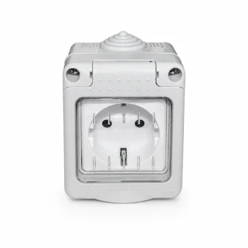     Tub rigid PVC si Fitinguri
 - Priza simpla gri, IP55, 16A, Hydro, sercomelectric.ro