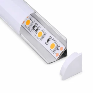     Corpuri liniare
 - Profil din aluminiu aplicat la 90° pentru colt cu dispersor mat pentru banda LED, L-2M, 16x16mm, Eurolamp, sercomelectric.ro