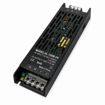     Banda LED si transformatoare
 - Transformator slim din aluminiu PRO pentru banda LED 24V DC, 150W, 6.25A, IP20, Eurolamp, sercomelectric.ro