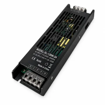    Banda LED si transformatoare
 - Transformator slim din aluminiu PRO pentru banda LED 24V DC, 120W, 5A, IP20,, sercomelectric.ro