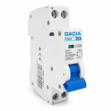    Sigurante automate 1P+N
 - Intrerupator automat MCB SN6N, 6kA, 1P+N, C16, GACIA, sercomelectric.ro
