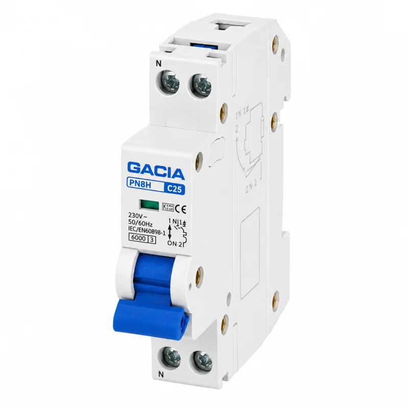 Intrerupator automat MCB SN6N, 6kA, 1P+N, C25, GACIA | Sercom Electric