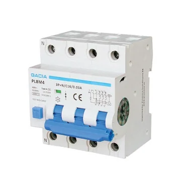     Disjunctoare curba C cu...
 - Intrerupator automat RCBO DC, PL8M4, 3P+N, C20A, 100mA, 6kA, TYPE A, GACIA, sercomelectric.ro
