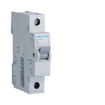     
 - Siguranta automata, 1P, 6A, curba C, 4.5kA, Hager, sercomelectric.ro