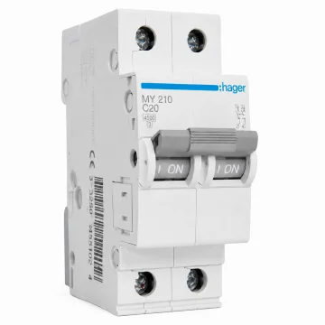     
 - Siguranta automata, 2P, 10A, curba C, 4.5kA, Hager, sercomelectric.ro