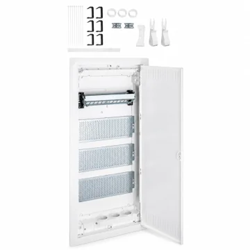     
 - Tablou multimedia incastrat Volta, 48 module, 3 prize Schuko, accesorii montaj, Hager, sercomelectric.ro