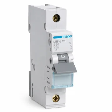     
 - Siguranta automata, 1P, 20A, curba B, 6kA, Hager, sercomelectric.ro