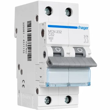    
 - Siguranta automata, 2P, 32A, curba C, 6kA, Hager, sercomelectric.ro