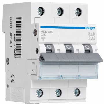     
 - Siguranta automata, 3P, 16A, curba C, 6kA, Hager, sercomelectric.ro