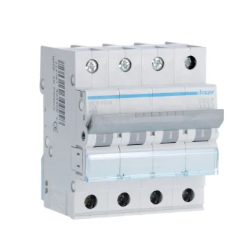     
 - Siguranta automata, 4P, 20A, curba C, 6kA, Hager, sercomelectric.ro