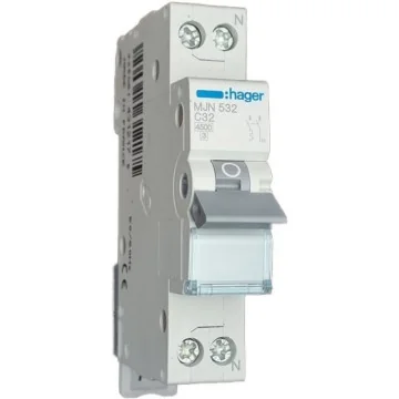     
 - Siguranta automata, 1P+N, 32A, curba C, 4.5kA Hager, sercomelectric.ro