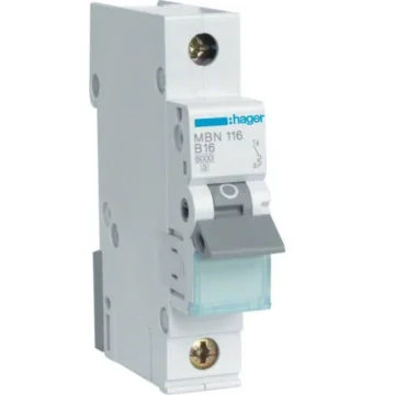     
 - Siguranta automata, 1P, 16A, curba B, 6kA, Hager, sercomelectric.ro