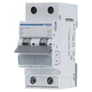     
 - Siguranta automata, 2P, 6A, curba B, 6kA Hager, sercomelectric.ro