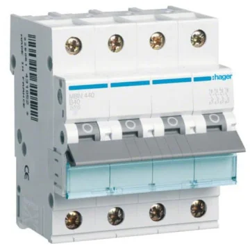     
 - Siguranta automata, 4P, 40A, curba B, 6kA Hager, sercomelectric.ro