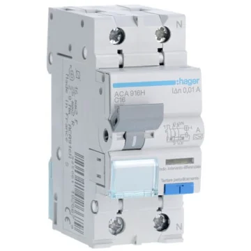     Disjunctoare curba C cu...
 - Disjunctor diferential, 1P+N, 16A, 10mA, curba C, 6kA, tip A Hager, sercomelectric.ro