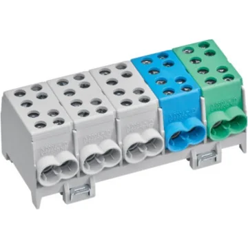     Tablouri si sigurante
 - Distribuitor modular, 5 poli (3xL + 1xN + 1xPE), 100A, 2x35 + 2x25 mmp, IP20 Hager, sercomelectric.ro