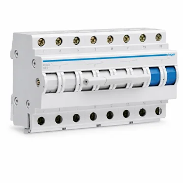     
 - Inversor modular, 4P, 63A, I-0-II, punct comun superior, Hager, sercomelectric.ro