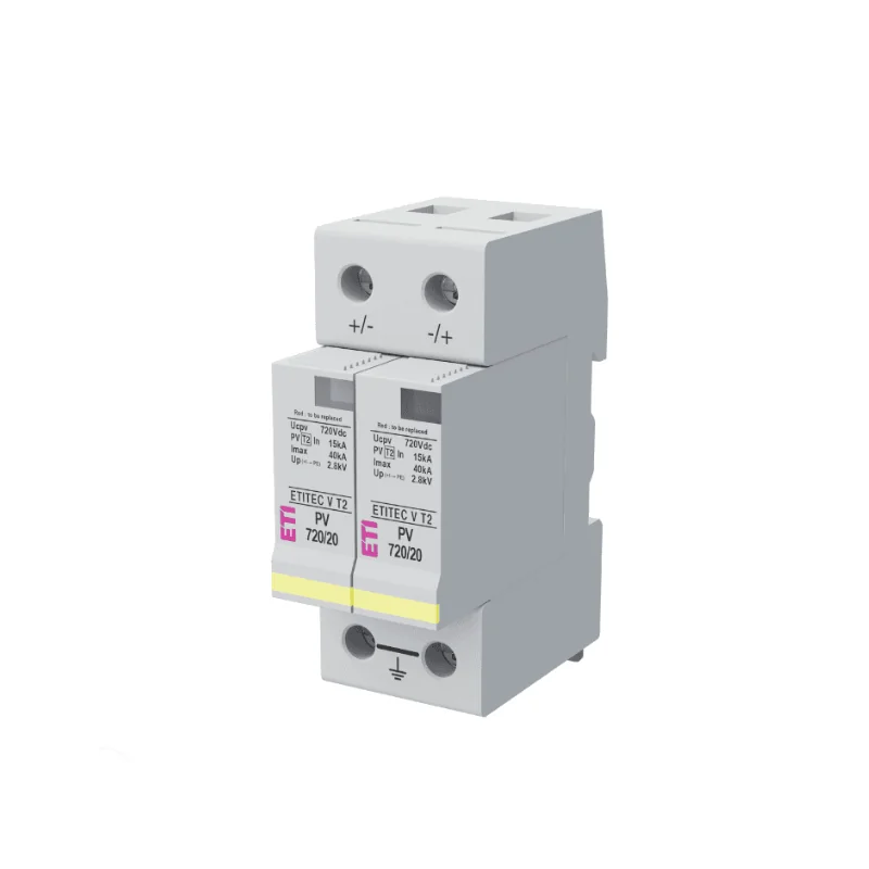 Descarcator de supratensiune ETI ETITEC V T2 PV 720/20, Tip 2, 720 VDC, In 15 kA, Imax 40 kA, pentru sisteme fotovoltaice