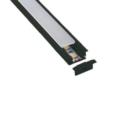     
 - Profil aluminiu încastrat pentru bandă LED, 2000×17×8 mm, 90°, negru, PLUS, Eurolamp, sercomelectric.ro