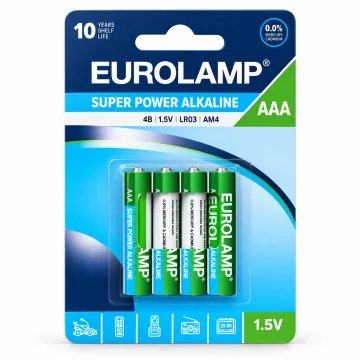     
 - Baterii AAA Super Power Alkaline LR03, 1.5V, Eurolamp (4buc/set), sercomelectric.ro