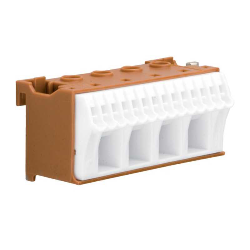 Bara de faza Quick Connect, 18 borne terminale, maro, Hager