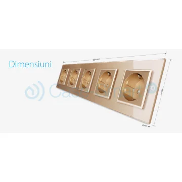 Prize cu rame din sticla - Priza cvintupla Livolo cu..., sercomelectric.ro