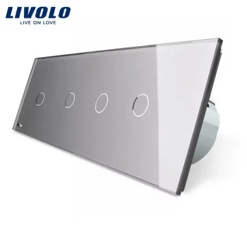 Intrerupator LIVOLO cu touch din sticla cu 4 intrerupatoare simple