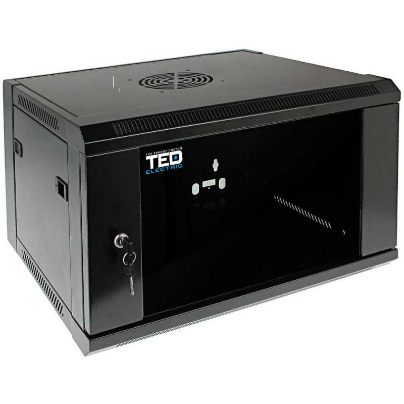 Rack 9U cu geam 600 x 600 mm wall mount Ted Electric Rack 9U cu geam 600 x 600 mm wall mount Ted Electric